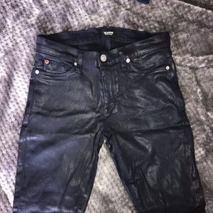 Hudson Krista skinny leathered jeans. Ankle length. Size 30.